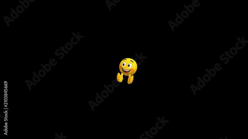 Three yellow emojis displaying joyful expressions and positive gestures against a stark black backdrop with expressions hands performing performing clapping thumbs faces smiling expressions success