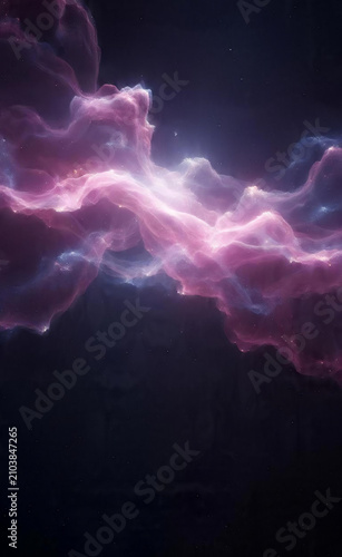 Ethereal Pink and Blue Nebula Clouds Swirling in Deep Space Cosmic Void Background