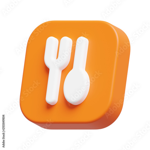 Eat Dine Icon 3D