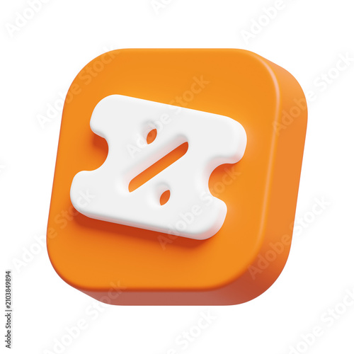 Coupon Discount Icon 3D