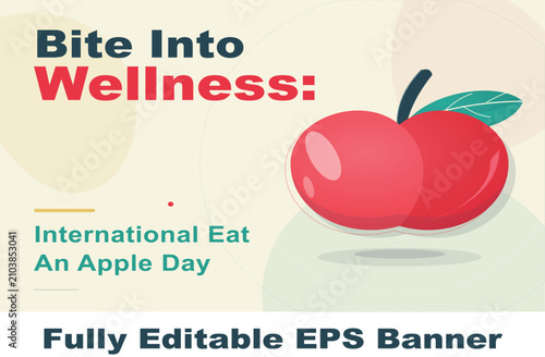 Принти на полотні Healthy Eating Celebration with a Vibrant Apple Banner Promoting Wellness and th