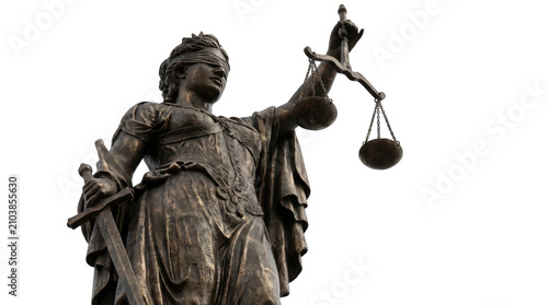 Foto Bronze statue of Lady Justice holding scales and sword against sky concept for l