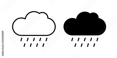 Fotografie Rainy icon for weather forecasts, climate updates, storms, seasonal reports, websites, mobile apps, dashboards, and environmental applications