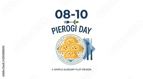 Pierogi Day Food Festival Logo Design Vector Illustration for Polish Culinary Events and Cuisine
