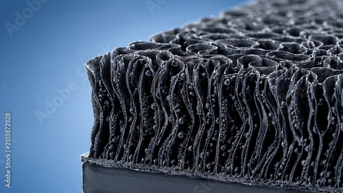 SEM Style Macro of Porous Carbon Matrix with Microparticles