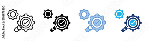 Bilde på lerret Inspection icon set multiple style collection