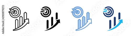 Foto Focused improvement icon set multiple style collection