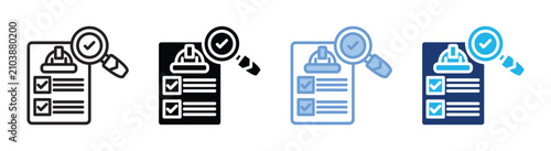 Tableau sur toile Self inspection icon set multiple style collection