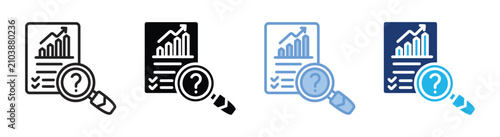 Canvastavla Couse analysis icon set multiple style collection