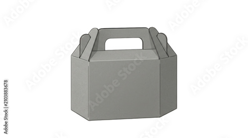 Gray insulated cooler box with handle