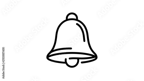 Simple bell icon on white background.
