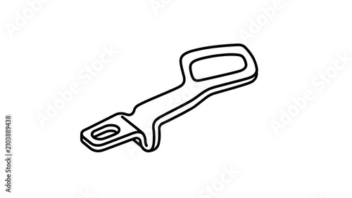 Obraz na płótnie Black outline key icon on white background.