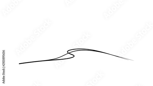 Minimalist line art wave on white background.