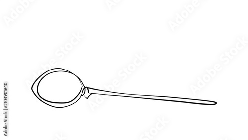 Vintage metal spoon isolated on white background.