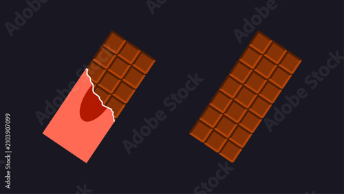 Vector illustration of chocolate blocks.