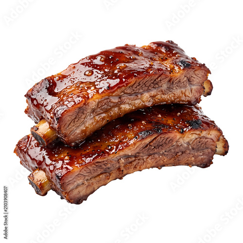 Barbecue Pork Ribs Closeup