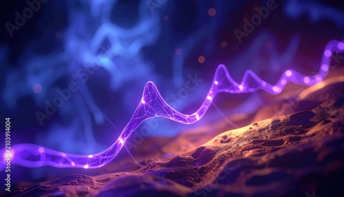 Vibrant Cosmic Energy Wave in Deep Space Nebula.