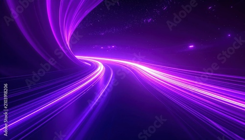 Futuristic Purple Light Speed Motion Background.