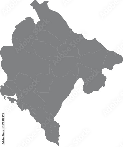Simple gray map silhouette of montenegro