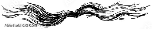 Foto Wavy flowing lines representing wind currents or water stream in loose hand draw