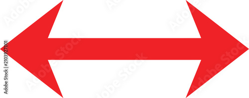 Slika na platnu Red bidirectional vector arrow graphic design element for directional concepts d