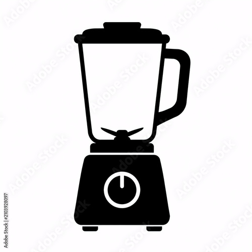 Silhouette of a Kitchen Blender Isolated on White Background