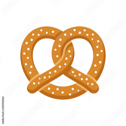 Salted soft pretzel icon isolated on white background