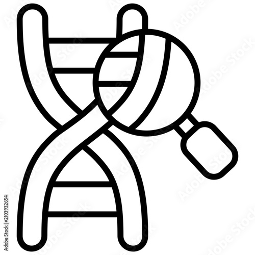 dna research icon in line style