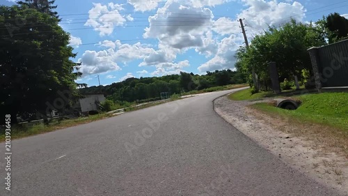 Gravel bicycle ride on the road in the summer season