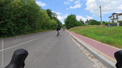 Gravel bicycle ride on the road in the summer season