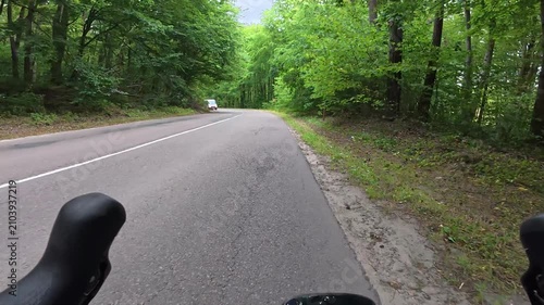Gravel bicycle ride on the road in the summer season