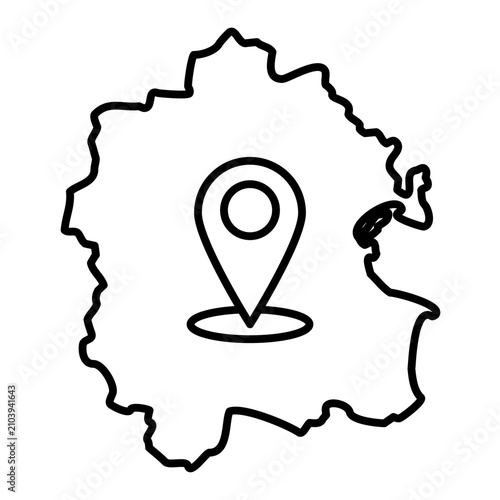 dublin city map with pin location line icon with editable stroke