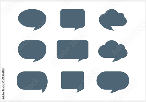 Chat set icon isolated. Stencil speech symbol collection. Vector illustration