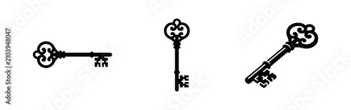 Vintage Skeleton Keys Icon Set - Unlock Secrets and Access