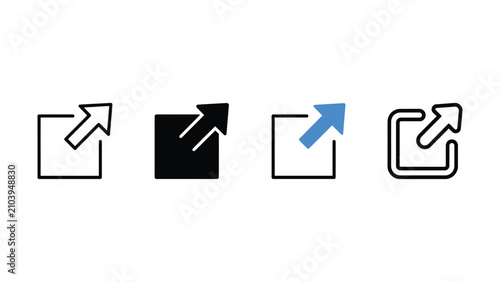 Four different arrow icons on white background for graphic resources