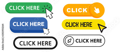 Cuadro en lienzo Different click here buttons