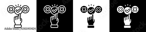 Foto Good Decision Icon Set In Black And White Filled Style Collection