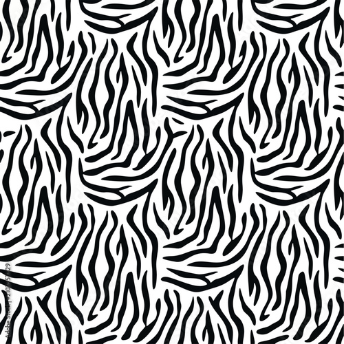 Black and White Zebra Stripe Seamless Pattern Background