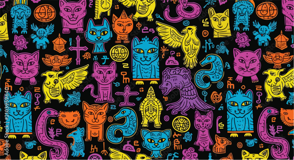 Fototapeta premium Vibrant seamless vector pattern background texture