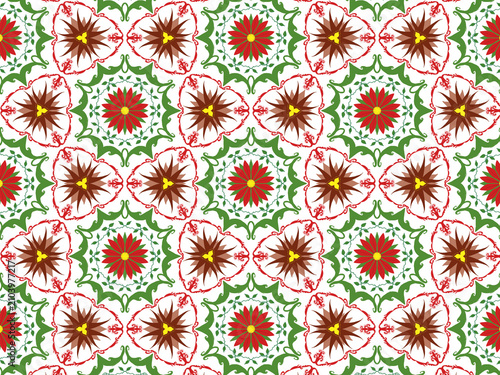 seamless Florals and leaves traditional pattern elements designed for background, wallpaper, decorating, wrapping, fabric, clothing, textiles, tiles, carpet, embroidery designs.