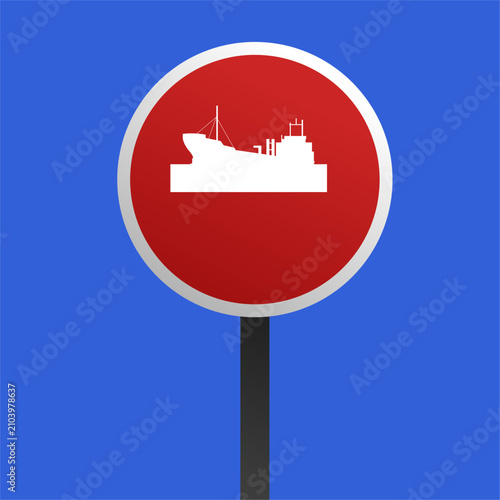 Foto Tanker blockade sign vector illustration
