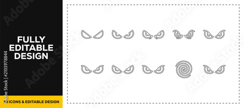flat vector illustration line art icon bundle set design focusing on masquerade party masks elegant carnival face covers theatrical disguises and mysterious decorations UI