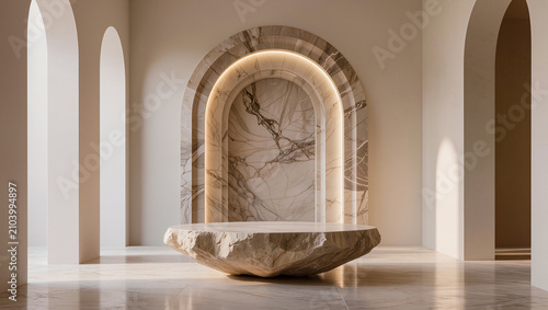 Luxury Natural Stone Display Podium in Elegant Marble Arch