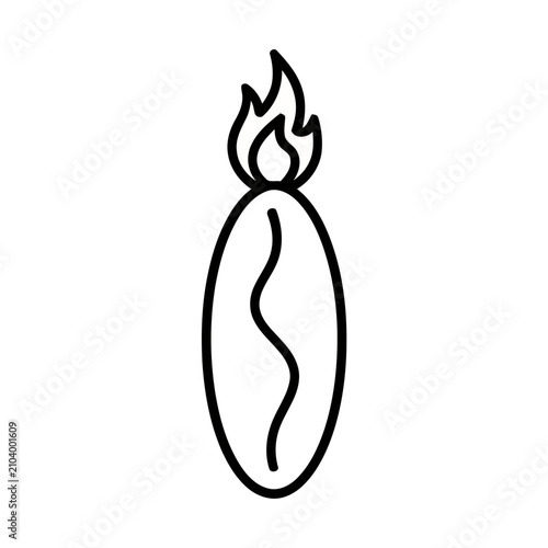 Coffee bean with flame icon