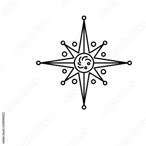 Compass Rose Starburst Icon