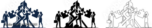 Business teamwork concept building success with collaborative effort and strategic growth