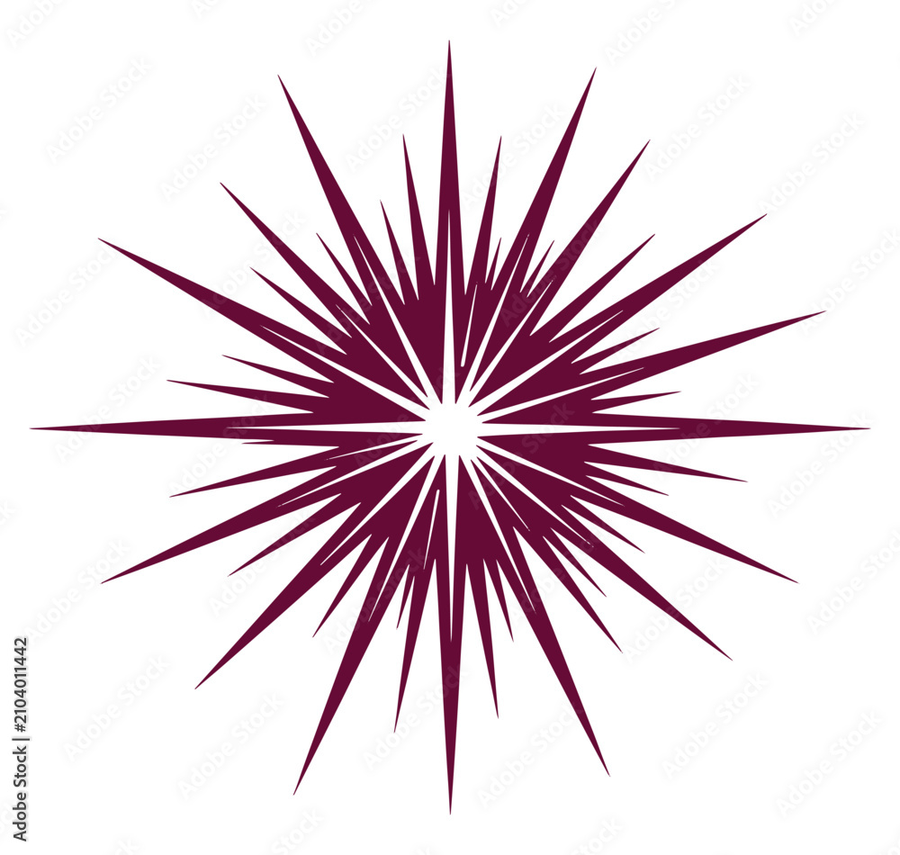 Obraz premium Burgundy starburst graphic design element for decoration and emphasis in digital media and print materials