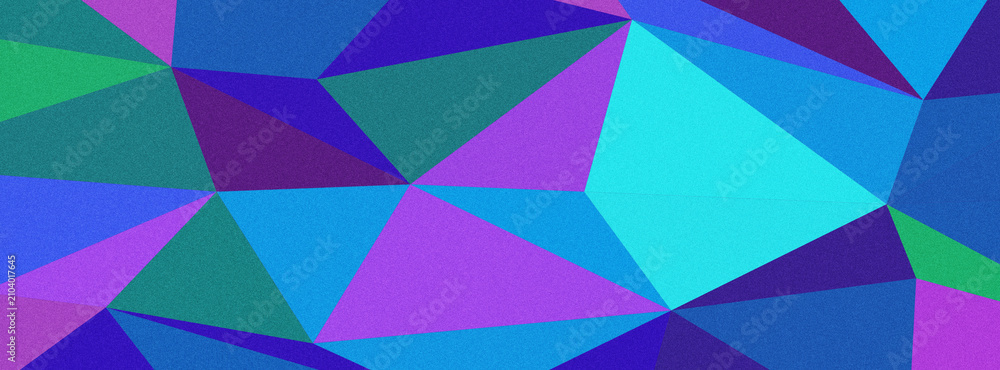 Fototapeta premium Abstract geometric triangle pattern in shades of blue and purple.