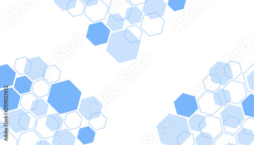 Abstract blue hexagon background vector, geometric honeycomb pattern wallpaper, clean corporate tech design for presentation slides