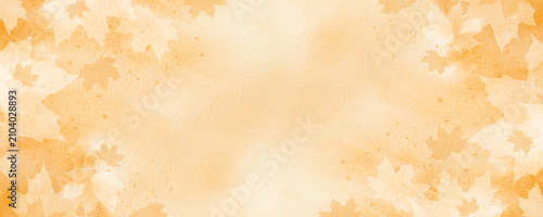 Bild auf Leinwand Watercolor autumn background with a leaf pattern